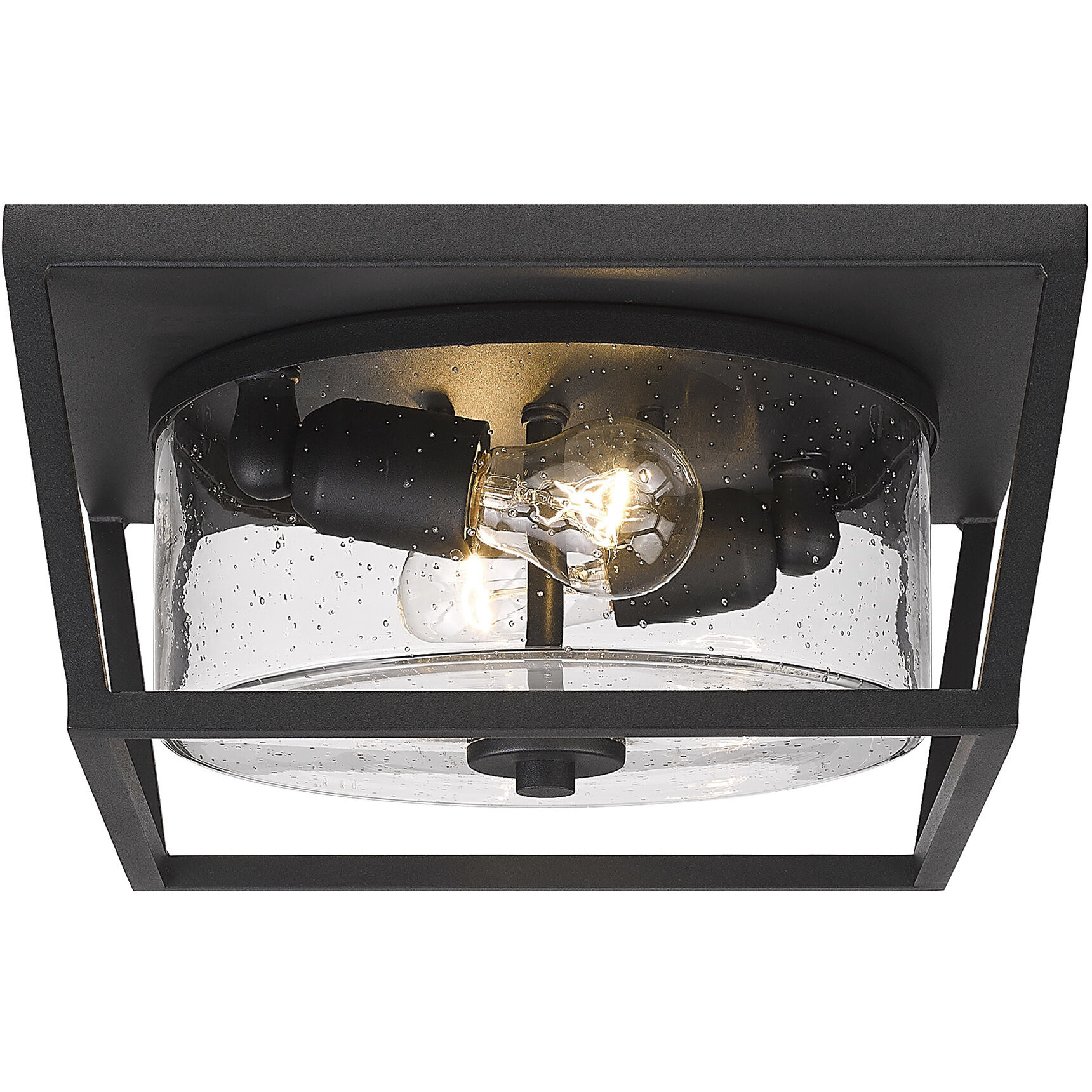 Mercer 2 Light 13.25 inch Natural Black Outdoor Flush Mount